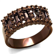 Load image into Gallery viewer, 3W1163 - IP Coffee light Brass Ring with AAA Grade CZ  in Light Coffee