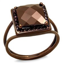 Load image into Gallery viewer, 3W1165 - IP Coffee light Brass Ring with AAA Grade CZ  in Light Coffee