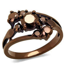 Load image into Gallery viewer, 3W1168 - IP Coffee light Brass Ring with AAA Grade CZ  in Light Coffee