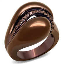 Load image into Gallery viewer, 3W1170 - IP Coffee light Brass Ring with AAA Grade CZ  in Light Coffee
