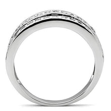 Load image into Gallery viewer, 3W117 - Rhodium Brass Ring with AAA Grade CZ  in Jet