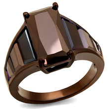 Load image into Gallery viewer, 3W1184 - IP Coffee light Brass Ring with AAA Grade CZ  in Light Coffee