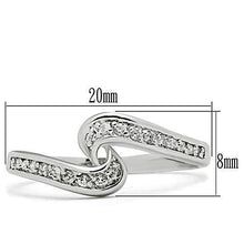 Load image into Gallery viewer, 3W119 - Rhodium Brass Ring with AAA Grade CZ  in Clear