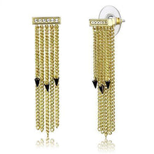 Load image into Gallery viewer, 3W1205 - Gold+Ruthenium Brass Earrings with Top Grade Crystal  in Clear