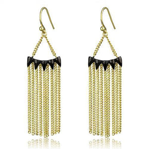 3W1206 - Gold+Ruthenium Brass Earrings with Top Grade Crystal  in Clear