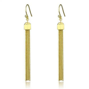 3W1207 - Gold Brass Earrings with Top Grade Crystal  in Clear