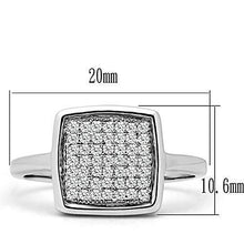 Load image into Gallery viewer, 3W120 - Rhodium Brass Ring with AAA Grade CZ  in Clear