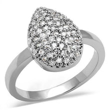 Load image into Gallery viewer, 3W1211 - Rhodium Brass Ring with AAA Grade CZ  in Clear