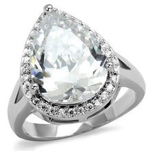 Load image into Gallery viewer, 3W1215 - Rhodium Brass Ring with AAA Grade CZ  in Clear