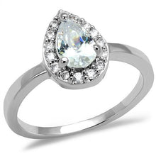 Load image into Gallery viewer, 3W1219 - Rhodium Brass Ring with AAA Grade CZ  in Clear