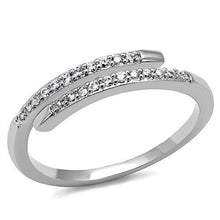 Load image into Gallery viewer, 3W1222 - Rhodium Brass Ring with AAA Grade CZ  in Clear