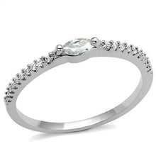 Load image into Gallery viewer, 3W1225 - Rhodium Brass Ring with AAA Grade CZ  in Clear