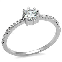 Load image into Gallery viewer, 3W1233 - Rhodium Brass Ring with AAA Grade CZ  in Clear