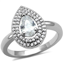 Load image into Gallery viewer, 3W1242 - Rhodium Brass Ring with AAA Grade CZ  in Clear
