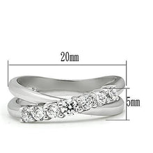 Load image into Gallery viewer, 3W124 - Rhodium Brass Ring with AAA Grade CZ  in Clear