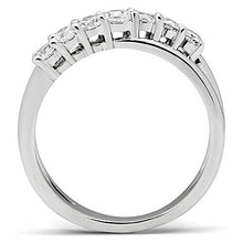 Load image into Gallery viewer, 3W124 - Rhodium Brass Ring with AAA Grade CZ  in Clear