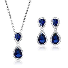 Load image into Gallery viewer, 3W1264 - Rhodium Brass Jewelry Sets with Synthetic Synthetic Glass in Montana