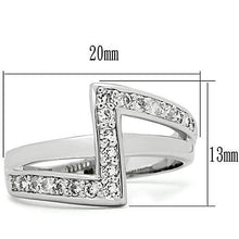 Load image into Gallery viewer, 3W127 - Rhodium Brass Ring with AAA Grade CZ  in Clear