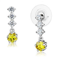 Load image into Gallery viewer, 3W1285 - Rhodium Brass Earrings with AAA Grade CZ  in Topaz