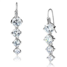 Load image into Gallery viewer, 3W1287 - Rhodium Brass Earrings with AAA Grade CZ  in Clear