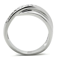Load image into Gallery viewer, 3W128 - Rhodium Brass Ring with AAA Grade CZ  in Clear