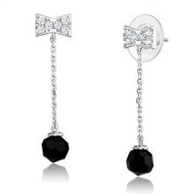 Load image into Gallery viewer, 3W1300 - Rhodium Brass Earrings with AAA Grade CZ  in Clear