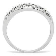 Load image into Gallery viewer, 3W130 - Rhodium Brass Ring with AAA Grade CZ  in Clear
