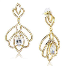 Load image into Gallery viewer, 3W1324 - Gold Brass Earrings with AAA Grade CZ  in Clear