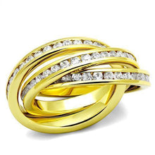 Load image into Gallery viewer, 3W1330 - Gold Brass Ring with AAA Grade CZ  in Clear