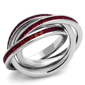 3W1333 - Rhodium Brass Ring with Synthetic Synthetic Glass in Siam