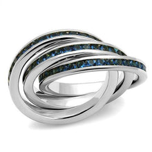 Load image into Gallery viewer, 3W1334 - Rhodium Brass Ring with Synthetic Synthetic Glass in Montana