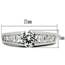 Load image into Gallery viewer, 3W133 - Rhodium Brass Ring with AAA Grade CZ  in Clear