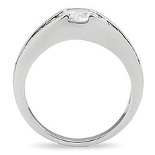 Load image into Gallery viewer, 3W133 - Rhodium Brass Ring with AAA Grade CZ  in Clear