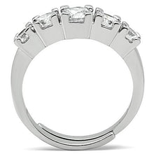 Load image into Gallery viewer, 3W134 - Rhodium Brass Ring with AAA Grade CZ  in Clear