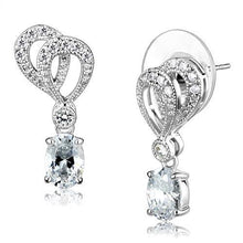 Load image into Gallery viewer, 3W1355 - Rhodium Brass Earrings with AAA Grade CZ  in Clear