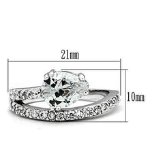 Load image into Gallery viewer, 3W136 - Rhodium Brass Ring with AAA Grade CZ  in Clear