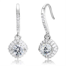 Load image into Gallery viewer, 3W1372 - Rhodium 925 Sterling Silver Earrings with AAA Grade CZ  in Clear