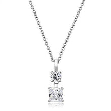 Load image into Gallery viewer, 3W1374 - Rhodium 925 Sterling Silver Chain Pendant with AAA Grade CZ  in Clear