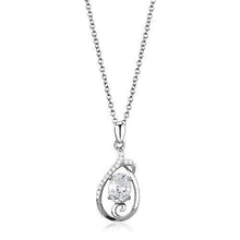 Load image into Gallery viewer, 3W1375 - Rhodium 925 Sterling Silver Chain Pendant with AAA Grade CZ  in Clear