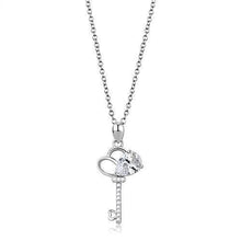 Load image into Gallery viewer, 3W1380 - Rhodium 925 Sterling Silver Chain Pendant with AAA Grade CZ  in Clear
