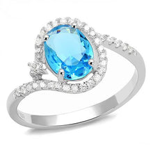 Load image into Gallery viewer, 3W1393 - Rhodium 925 Sterling Silver Ring with Synthetic Spinel in London Blue