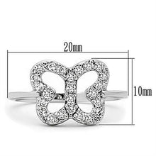 Load image into Gallery viewer, 3W139 - Rhodium Brass Ring with AAA Grade CZ  in Clear