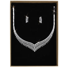 Load image into Gallery viewer, 3W1412 - Rhodium Brass Jewelry Sets with AAA Grade CZ  in Clear