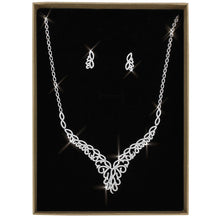 Load image into Gallery viewer, 3W1414 - Rhodium Brass Jewelry Sets with AAA Grade CZ  in Clear