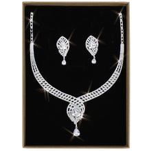 Load image into Gallery viewer, 3W1415 - Rhodium Brass Jewelry Sets with AAA Grade CZ  in Clear