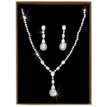 Load image into Gallery viewer, 3W1422 - Rhodium Brass Jewelry Sets with AAA Grade CZ  in Clear
