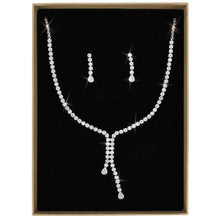 Load image into Gallery viewer, 3W1429 - Rhodium Brass Jewelry Sets with AAA Grade CZ  in Clear