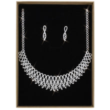 Load image into Gallery viewer, 3W1432 - Rhodium Brass Jewelry Sets with AAA Grade CZ  in Clear