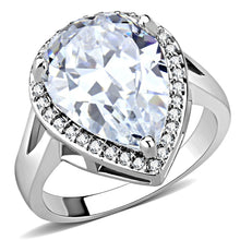 Load image into Gallery viewer, 3W1469 - Rhodium Brass Ring with AAA Grade CZ  in Clear