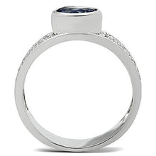 Load image into Gallery viewer, 3W146 - Rhodium Brass Ring with Synthetic Synthetic Glass in Light Sapphire